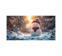 TERUEA La Beauté de la Plante Tableau pour Art Déco Bonhomme de neige Couché de soleil Paysage hiver Design, Murale Tableau Decoration Murale Chambre Coucher Cuisine(Orange )-20x40cm1 Sans cadre