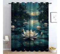 TERUEA Lot de 2 Rideaux à Motif Floral, Motif botanique des Fleurs paisibles Décoration Intérieure Accent Lot de 2 Panneaux,-H230 x L160 cm (2 Panneaux)