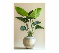 TERUEA Painting Impression sur Toile des Elégantes Feuille Verte Plante Décor - Art naturel intemporel pour une décoration murale élégante(Vert)-70x100cm Sans cadre