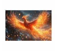TERUEA Poster sur toile représentant des animaux - Phénix flamboyant mythique Décoration murale - Pour salon, chambre à coucher(Orange)-40x60cm1 Sans cadre