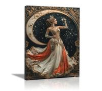 TERUEA Poster vintage féminine sur toile - Une belle femme afro-américaine avec des bijoux en or Affiche Salon Chambre Maison Décoratifs Moderne Aesthetic Room Decor(Or)-40x60cm1 Encadrée