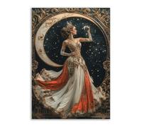 TERUEA Poster vintage féminine sur toile - Une belle femme afro-américaine avec des bijoux en or Affiche Salon Chambre Maison Décoratifs Moderne Aesthetic Room Decor(Or)-30x45cm1 Sans cadre