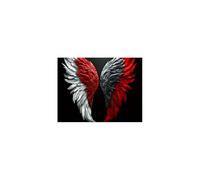 TERUEA Tableau mural abstrait de fleurs sur toile Ailes Ange Rouge Noir Blanc Gothique - Peinture décorative - Affiches murales et image d'art(Red)-40x60cm1 Sans cadre