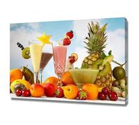TERUEA Tableau mural abstrait de fleurs sur toile Cocktails Fruits Tropicaux Nature Morte Art mural sur toile, peinture à de jardin fleur de jardin,(Yellow)-40x60cm1 Encadrée