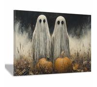 TERUEA Toile fond champignon la forêt, Deux esprits avec un voile blanc enroulé autour du cou - Affiches murales et image d'art - Impression moderne pour(Blanc)-20x30cm1 Encadrée