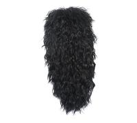 Teruyol Cheveux Longs, Bouclés et Noirs, Rock Des Années 80, pour Spectacle Ou Déguisement. Accessoire de Costume Réaliste pour Fête Ou Soirée Rock.