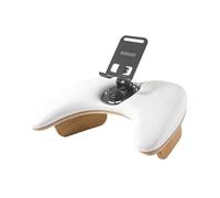 Teruyol Coussin de manucure, repose-main en cuir PU avec support de téléphone réglable, idéal pour esthéticienne, blanc