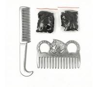 Teruyol Kit Toiltage pr Crinière Queue Peignes Élastiques Ergonomique Accessoire Toiltage pr Leçons D'équitation