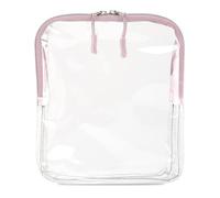 Teruyol Trousse de Toilette Transparente Pochette Cosmétique Trousse Maquillage Sac de en PVC Clair Approuvé pour Contrôle de Sécurité avec Accès Aisé Même, Rose