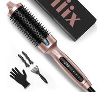 Terviiix Thermal Brush, 38mm Brosse Thermique Brushing, Tourmaline Céramique Ionic Brosse Chauffante, Brosse Brushing Chauffante, affichage numérique 5 températures Hot Brush, double voltage