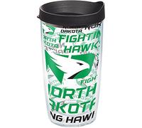 Tervis 1270582 North Dakota Fighting Hawks Gobelet avec couvercle noir Transparent