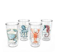 Tervis Sara Berrenson - Collection Atlantica Lot de 4 gobelets isothermes à double paroi pour garder les boissons froides et chaudes, 473,6 g - Assortiment de 4