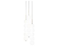 Terzani Abacus 3 Medium Round Pendant Pendelleuchte, 3 x 5 boules, rosette laiton satiné
