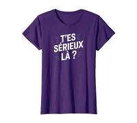 T'es sérieux là ? T-Shirt, Femme, Violet, S