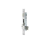 TESA 2210E Serrure à encastrer pour profilés métalliques, axe 20 mm, finition gris inox, pêne réversible