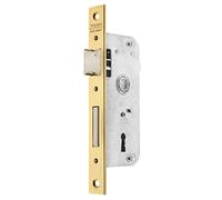 Tesa 3012308 Serrure à Encastrer pour Portes en Bois, Axe 40 mm, Finition bronze/laiton, têtière carrée, Pêne Réversible, Coffre Robuste et Montage de Remplacement