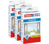 tesa 3x moustiquaire standard fenêtre sans percer blanc 1,3x1,5 m