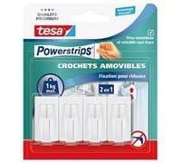 tesa Crochets pour rideaux Vario 58034-00007-20 blanc 4 pièces