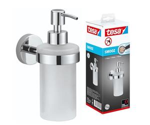 TESA 40442 Elegaant Tablette en Verre, adhésif, chromé, Design Unique, Garanti Inoxydable, 50mm x 600mm x 123mm Accessoire de Salle de Bain