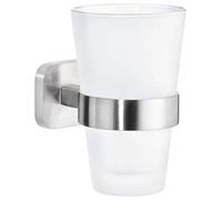tesa 40444 Elegaant stockeur Papier Toilette, adhésif, chromé, Design Extraordinaire, Garanti, 50mm x 50mm x 128mm Accessoire de salle de bain, Acier Inoxydable/Angle Arrondi