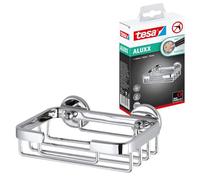 Tesa 40475 Exxcellent distributeur de savon, adhésif, chromé, design chic, garanti inoxydable, 170 x 125 x 105 mm Accessoire de salle de bain, arrondie