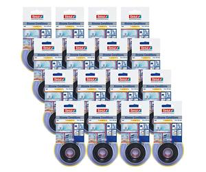 tesa 4600 Xtreme Conditions - Ruban d'étanchéité sans adhésif pour joint hermétique - ruban silicone autosoudable - pour l'intérieur et l'extérieur - noir - 3 m x 2,5 cm chaque | 16er Pack