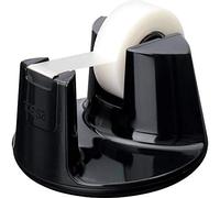 Tesa 53828 Dérouleur de Table Compact + Tesafilm Rouleau Invisible 33m x 19mm, noir
