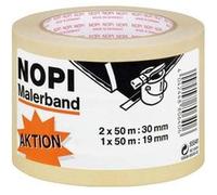 NOPI® ruban adhésif / crêpe de peintre 19mm/30mmx50m set 3 rouleaux