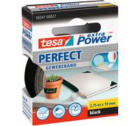 Tesa 56341 Extra Puissance Tissu Bande - Noir - 19mm X 2.75m