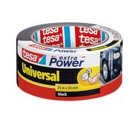 Tesa 56388-00001-07 extra Power Universal Ruban adhésif Noir - 25m x 50mm | Ruban de réparation polyvalent à adhérence ultra-forte - Ruban adhésif pour réparer, fixer et étanchéifier