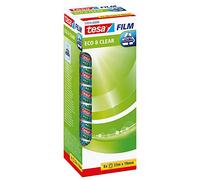 Tesa 57074-00000-00 eco & clear ruban adhésif x8 33 m 19 mm transparence parfaite