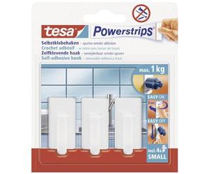 Tesa 57530-00013-00 Powerstrips 3 mini crochets classiques + 4 Mini Languettes Blanc Small