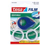 tesa Mini dérouleur 57857 – 2 rouleaux de rubans adhésifs invisibles – 19 mm