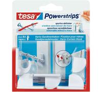Tesa 58047-00002-00 Lot de 4 fixations pour rideaux Powerstrips avec 6 petits autocollants double-face Marron