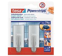 tesa Crochet Powerstrips® large Trend 58055-00004-20 Chrome mat 2 pièces