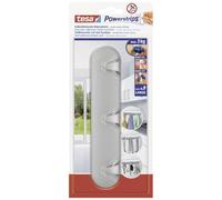 Tesa 580950000002 Powerstrips Pack de 3 Multi crochets avec 4 Languettes Chrome