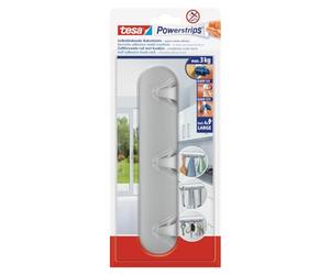 Tesa 580950000002 Powerstrips Pack de 3 Multi crochets avec 4 Languettes Chrome