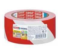 tesa Ruban adhésif de signalisation 58134 Blanc/Rouge 66 m x 55 mm