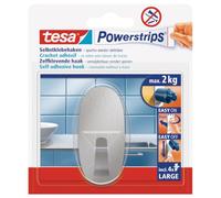 Tesa 582610000000 Crochet, Métal Large | Crochets métalliques autocollants - Pour verre, carrelage, bois, plastique et autres supports - S'enlèvent sans traces