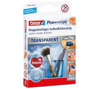 Tesa 588100000000 Powerstrips Lot de 8 Bandes adhésives double face Déco pour Fixation Transparent L