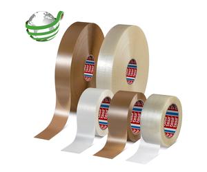 tesa 60412 50mmx132m transparent, ruban d'emballage PET avec masse adhésive en caoutchouc synthétique, taux de recyclage total de 60 x36 morceau