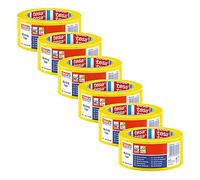 tesa 60760 Marquage au sol Ruban de marquage en PVC souple - Ruban de signalisation pour l'identification temporaire de zones de travail, idéal pour l'intérieur - jaune - 33 m x 5 cm chaque | 6 packs
