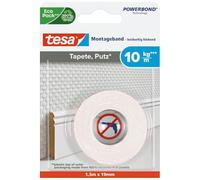 Tesa 77742 - Ruban double-face spécial Papier Peint - 1,5m:19mm