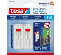 Tesa 77764 Clou adhésif réglable pour carreaux métalliques, max. 3 kg