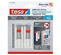 tesa 77775-00002-00 Vis adhésives réglables amovibles pour accrocher des tableaux sur papier peint Blanc