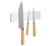 tesa Accessoires de cuisine Barre Magnétique Porte-couteaux - Système Autocollant pour un Rangement peu Encombrant des Couteaux dans la Cuisine - avec Adaptateur, Montage Mural sans Perçage - Blanc