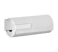 tesa Accessoires de Cuisine Porte-Rouleau Essuie-Tout - Porte-essuie Tout Adhésif pour Une Cuisine Bien Rangée - Montage Horizontal ou Vertical - avec Adaptateur, Montage Mural sans Perçage - Blanc
