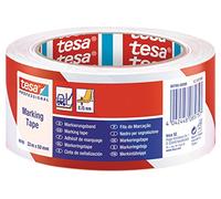 tesa Ruban de marquage au sol 60760 Rouge/Blanc 50 mm x 33 m