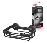 tesa Porte-savon ALUXX BLACK – Support mural adhésif sans perçage, Noir mat, 135 × 46 × 95 mm