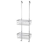 Tesa Aluxx Etagère 2 paniers, finition brillante aluminium chromé, hooks for hanging on shower door, 750 x 250 x 163 mm
